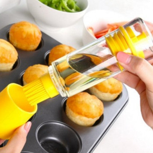 Silicone Honey Oil Bottle with Brush for Barbecue